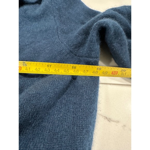 Magaschoni Cashmere Ruffle Front Cardigan Teal Blue Women's M - Picture 4 of 5